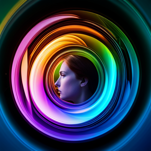 An image showcasing a sleeping figure engulfed in a swirl of vibrant hues, their face reflecting awe and confusion as they drift among a menagerie of surreal elements like floating clocks, flying fish, and whispering trees