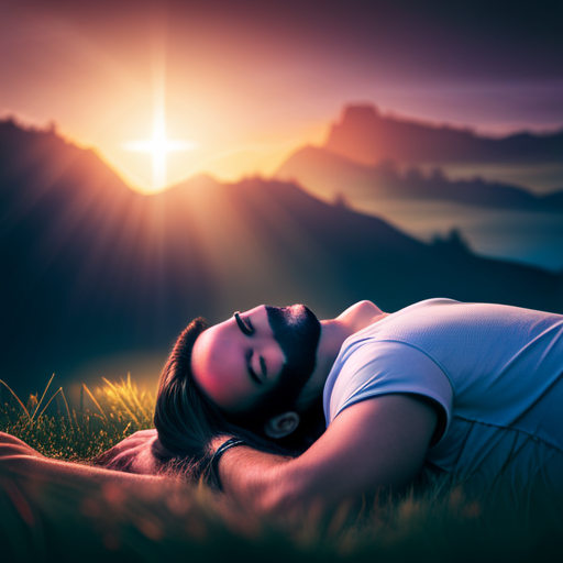 An image featuring a serene night scene, with a sleeping Christian surrounded by vivid, symbolic dreams