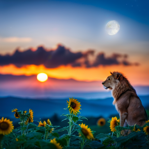 An image showcasing a serene moonlit landscape with a deep, starry sky