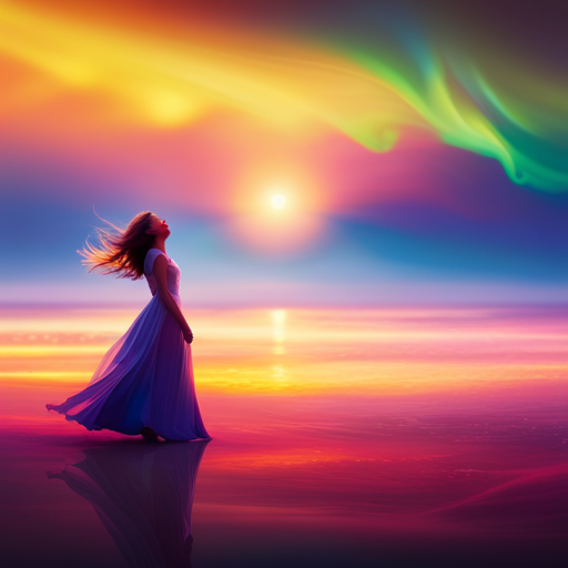 Al dreamscape unfolds within a sleeping mind: ethereal figures dance amidst a nebulous sea of vibrant colors, guided by the enchanting glow emanating from a bottle of ZMA
