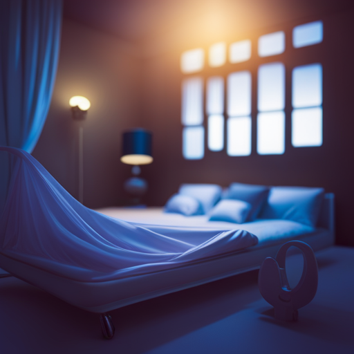 An image showcasing a peaceful bedroom scene, bathed in moonlight from a window