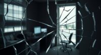 broken mirror symbolizes shattered self