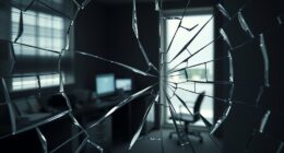 broken mirror symbolizes shattered self
