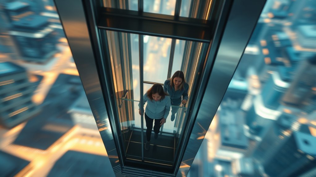 elevator fall signifies anxiety
