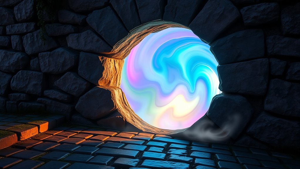 imagining colorful portal journeys
