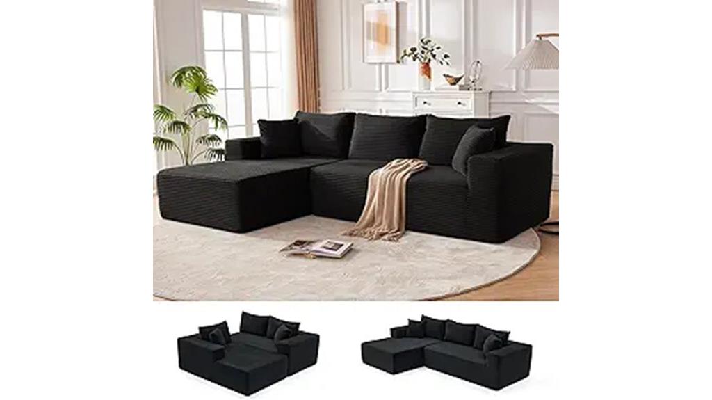 110 inch no assembly sectional