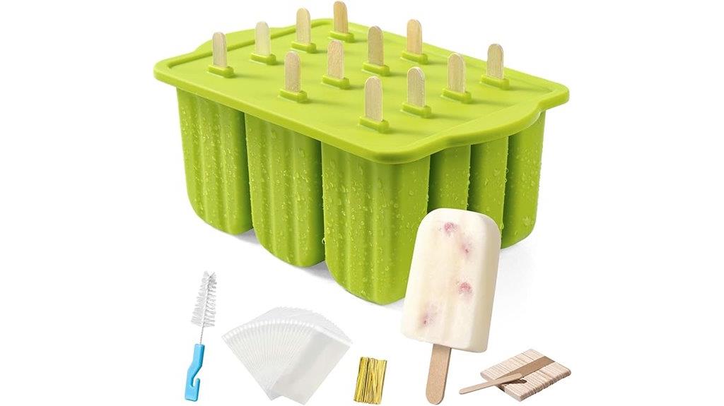 12 piece silicone popsicle molds