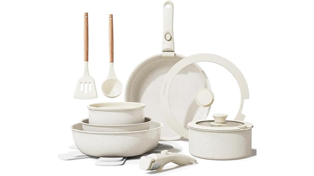 17 piece ceramic nonstick set