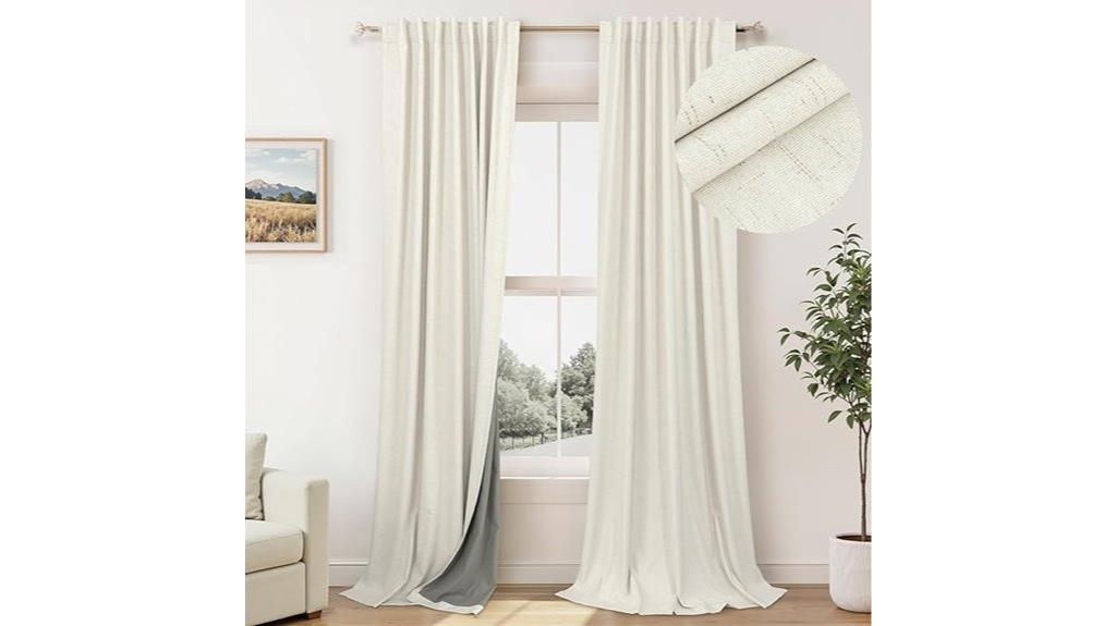 84 inch neutral linen blackout curtains