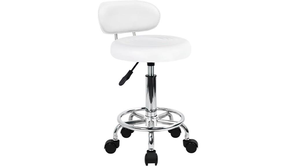 adjustable pu rolling stool