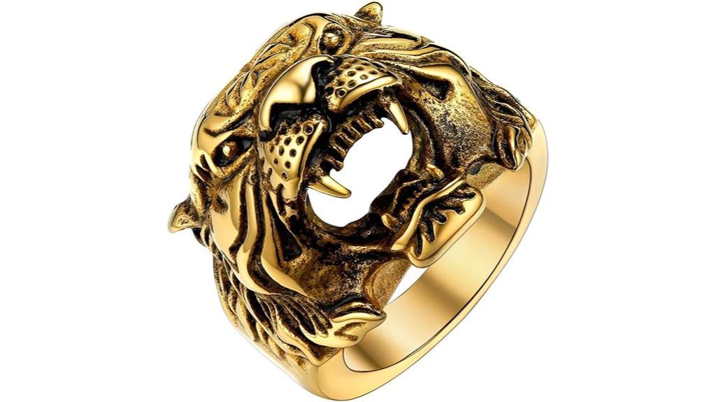 animal themed stainless steel rings