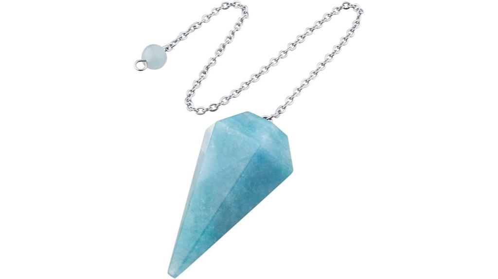 aquamarine divination crystal necklace