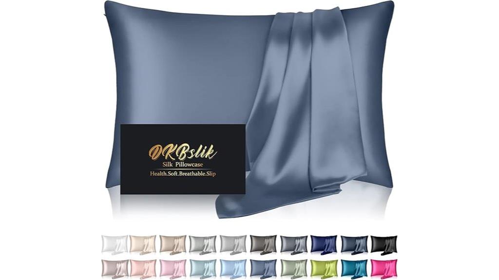 ash blue silk pillowcase