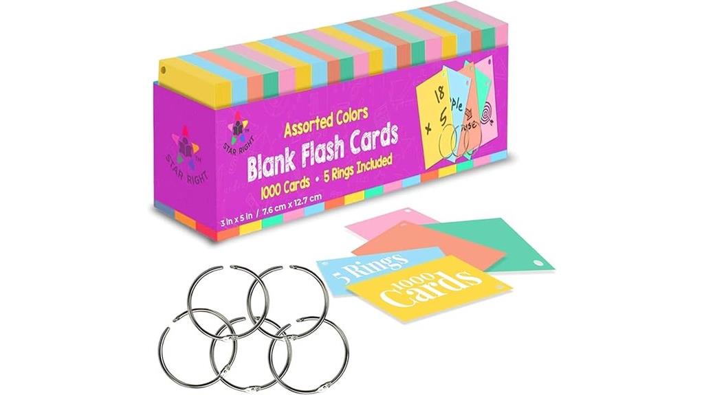 assorted colored star flash cards