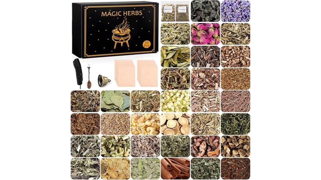 assorted dried herbs set