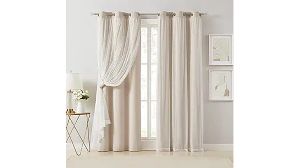 beige blackout curtain panels