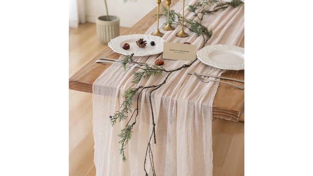 beige gauze rustic runner