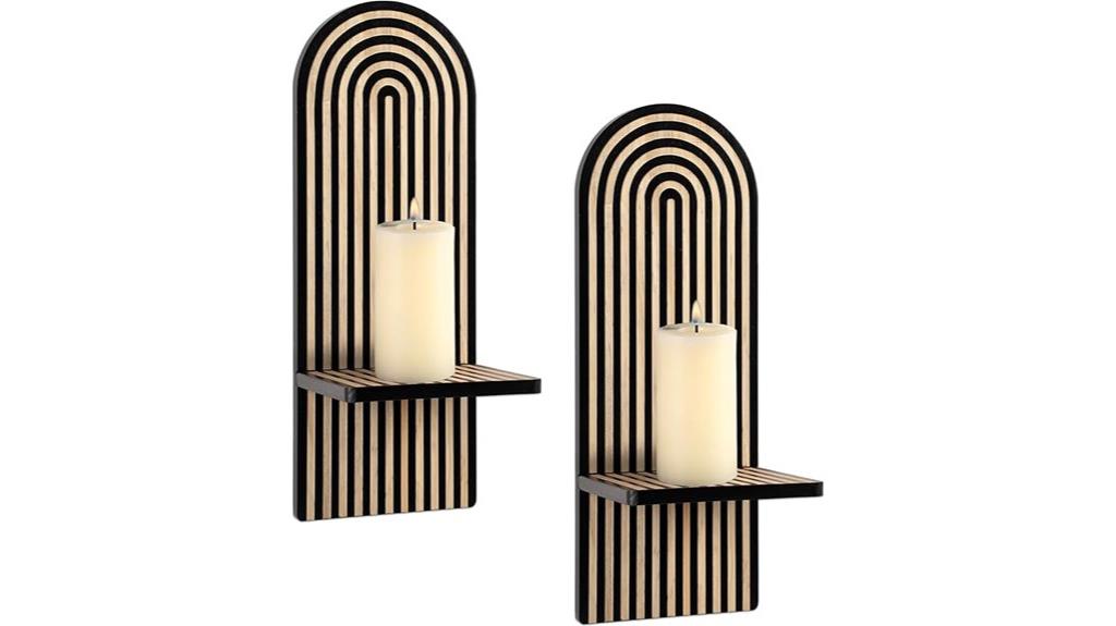 black wall candle holders