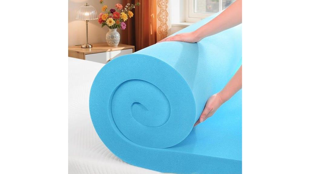 blue 3 inch memory foam