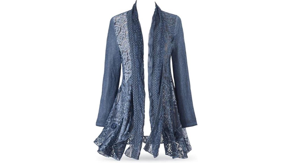 blue boho lightweight coat