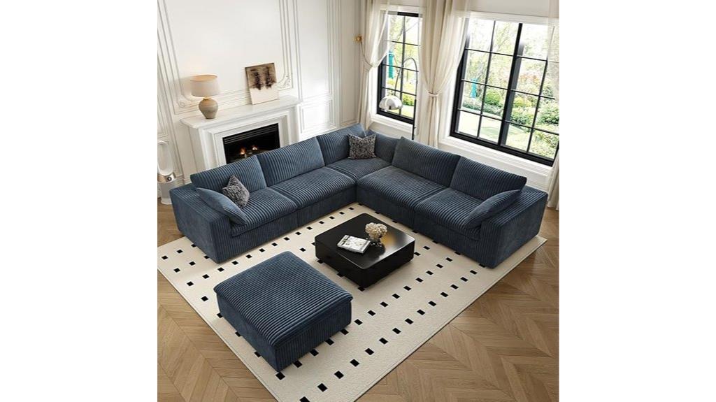 blue cloud couch sectional