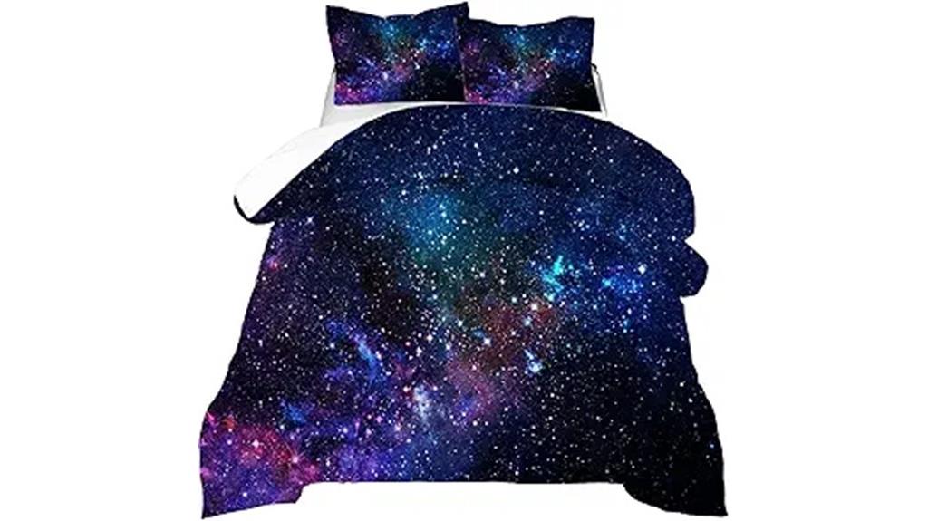 blue purple 3d galaxy comforter