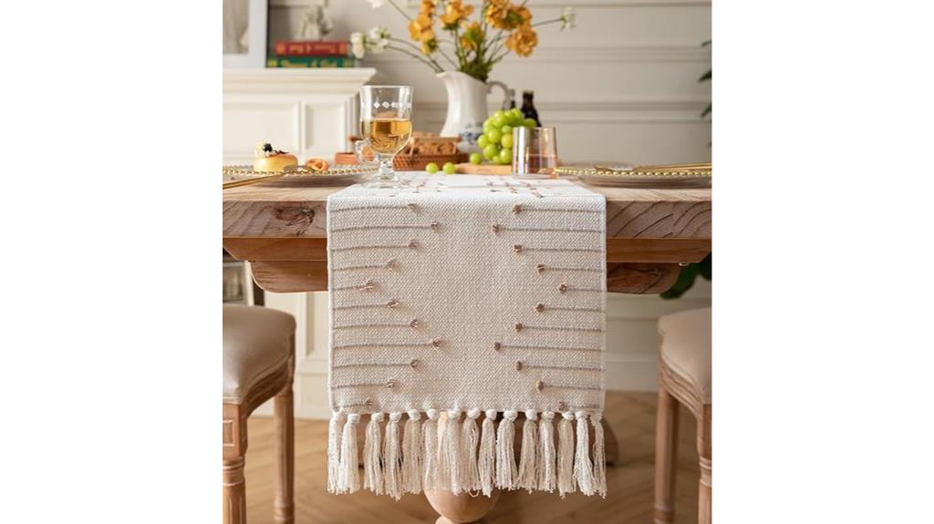 boho cotton tassel runner