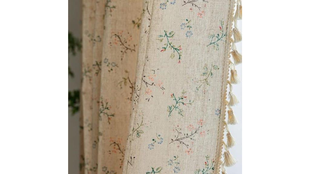 boho floral curtain panels