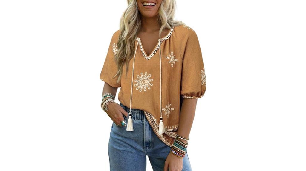 boho floral tie front