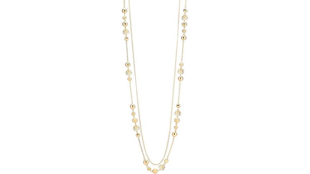 boho gold beaded necklace