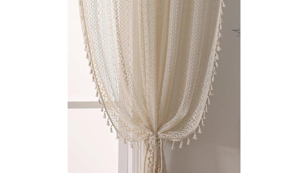 boho lace sheer curtains