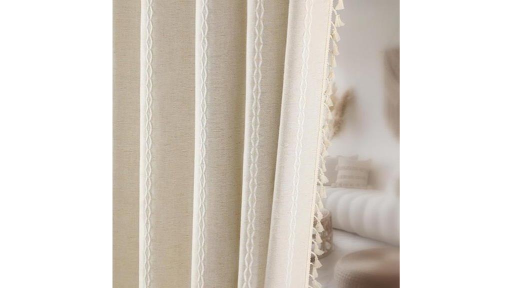 boho linen curtain panels