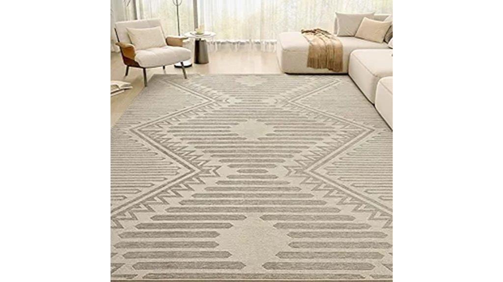 boho washable neutral rug