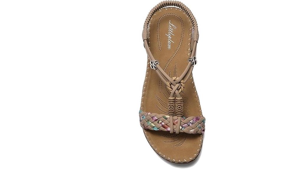 braded arch support sandals