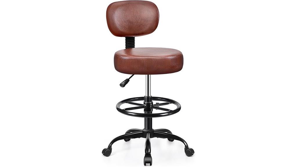 brown wheeled drafting chair