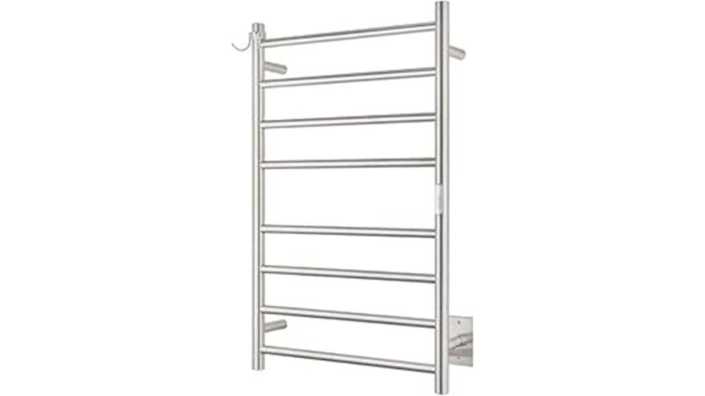 brushed stainless steel towel warmer