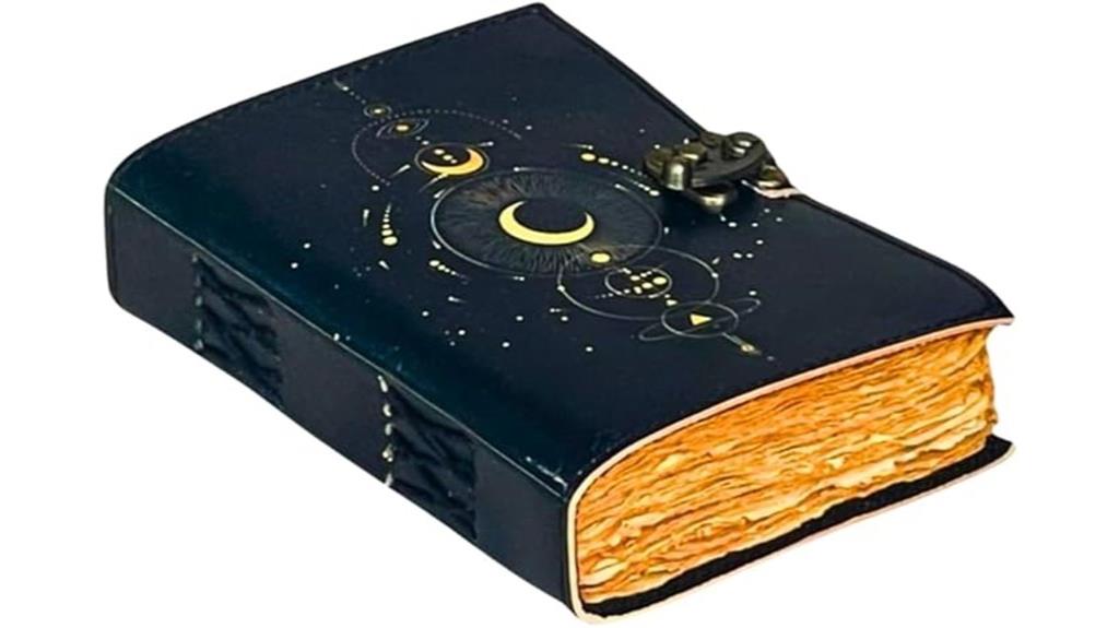 celestial embossed leather journal