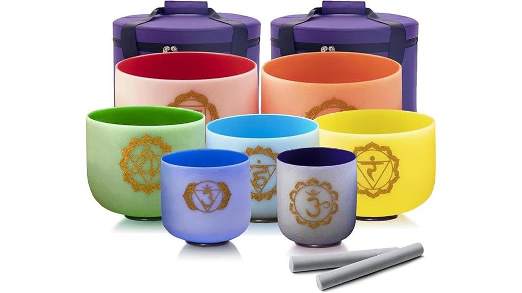 chakra bowls with mallet