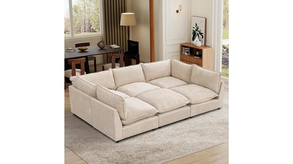 chenille cloud beige sofa