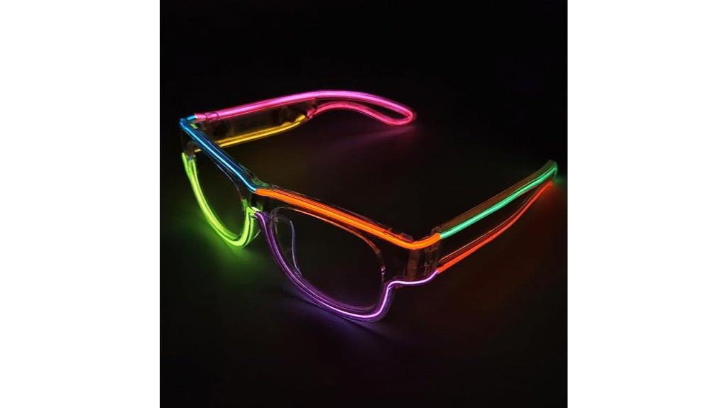 colorful neon led glasses