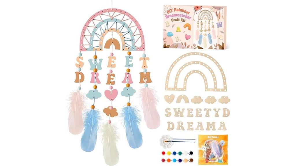 colorful rainbow dreamcatcher kit