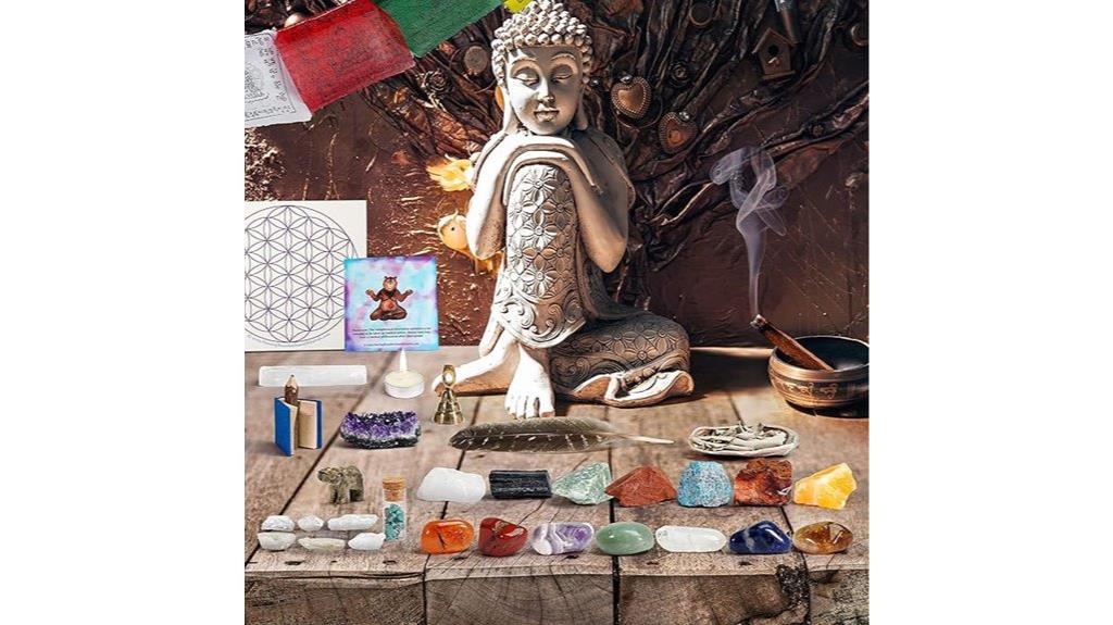 crystals meditation altar set