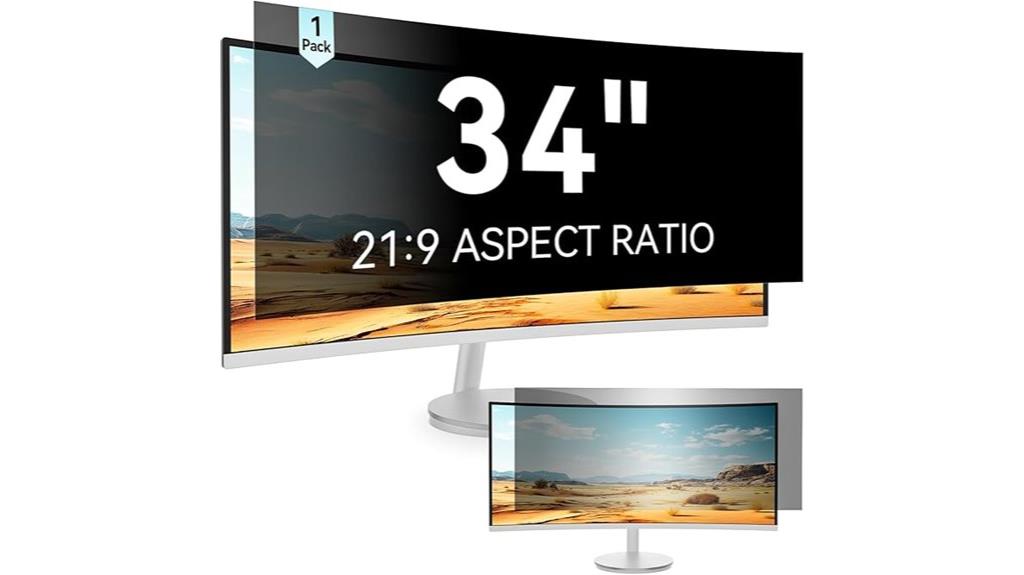 curved widescreen privacy filter