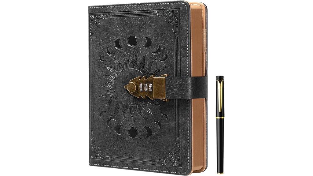 dark grey leather journal