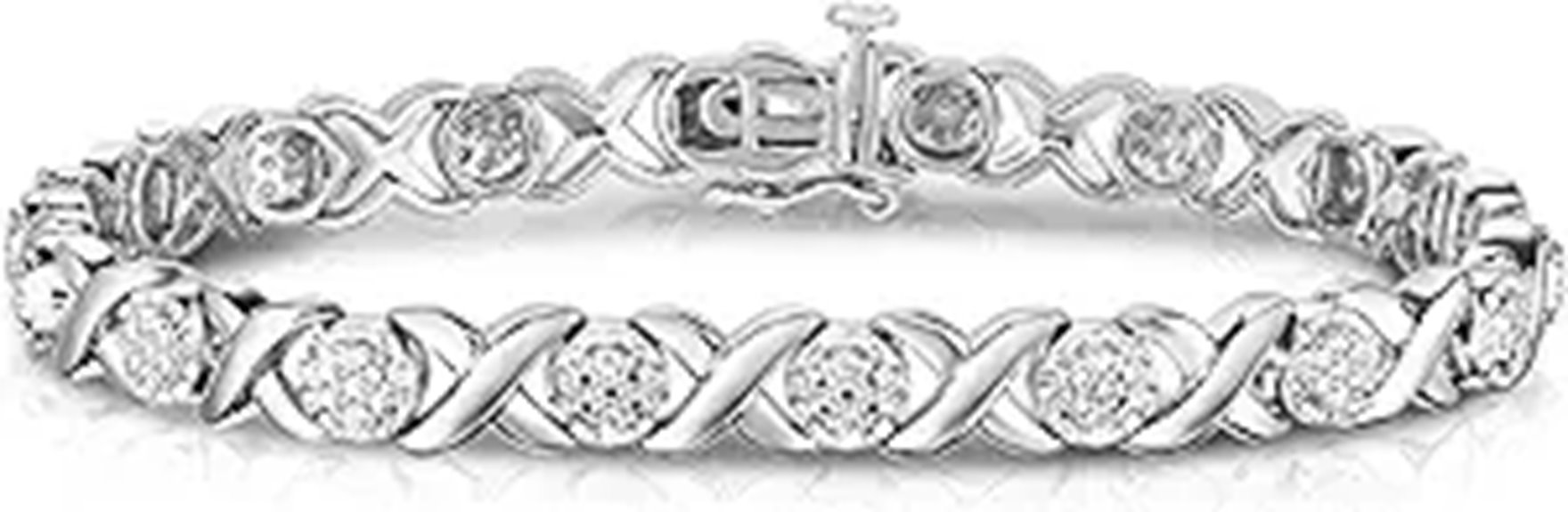 diamond silver tennis bracelet