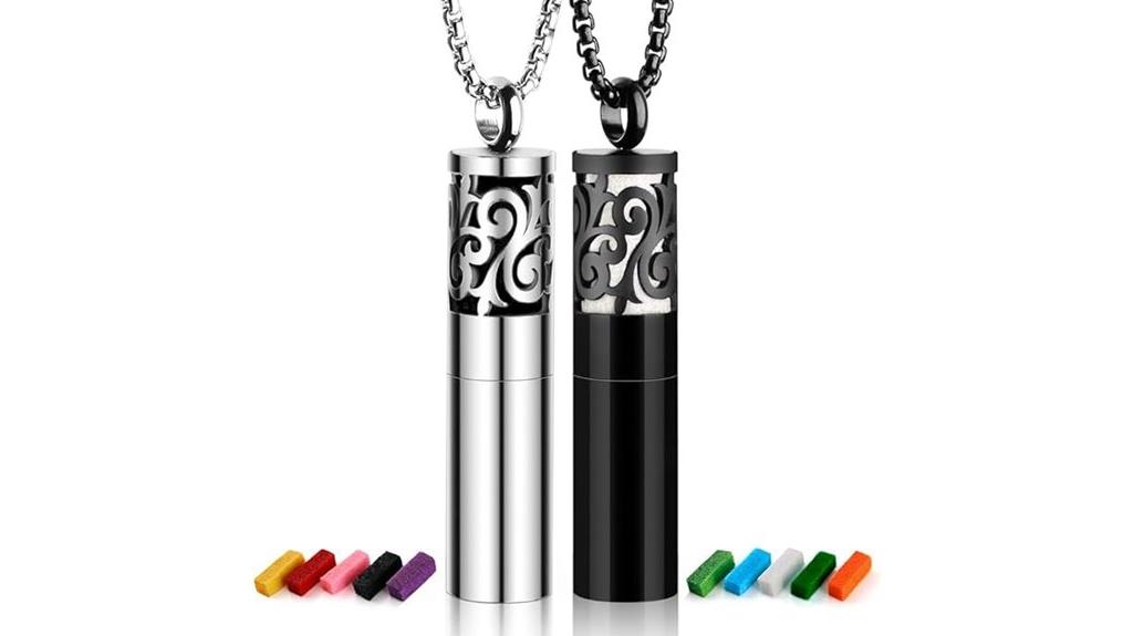 dual essential oil necklace set