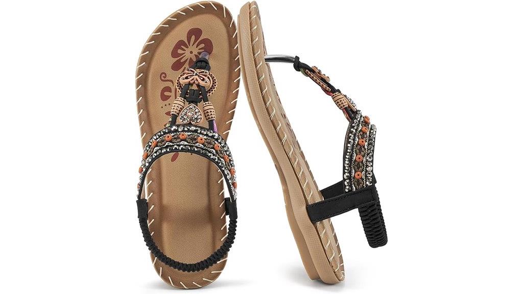 elegant boho flat sandals
