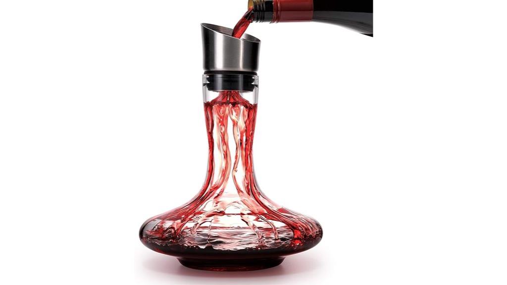 elegant crystal wine aerator