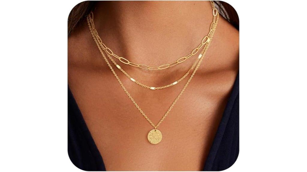 elegant layered gold necklace