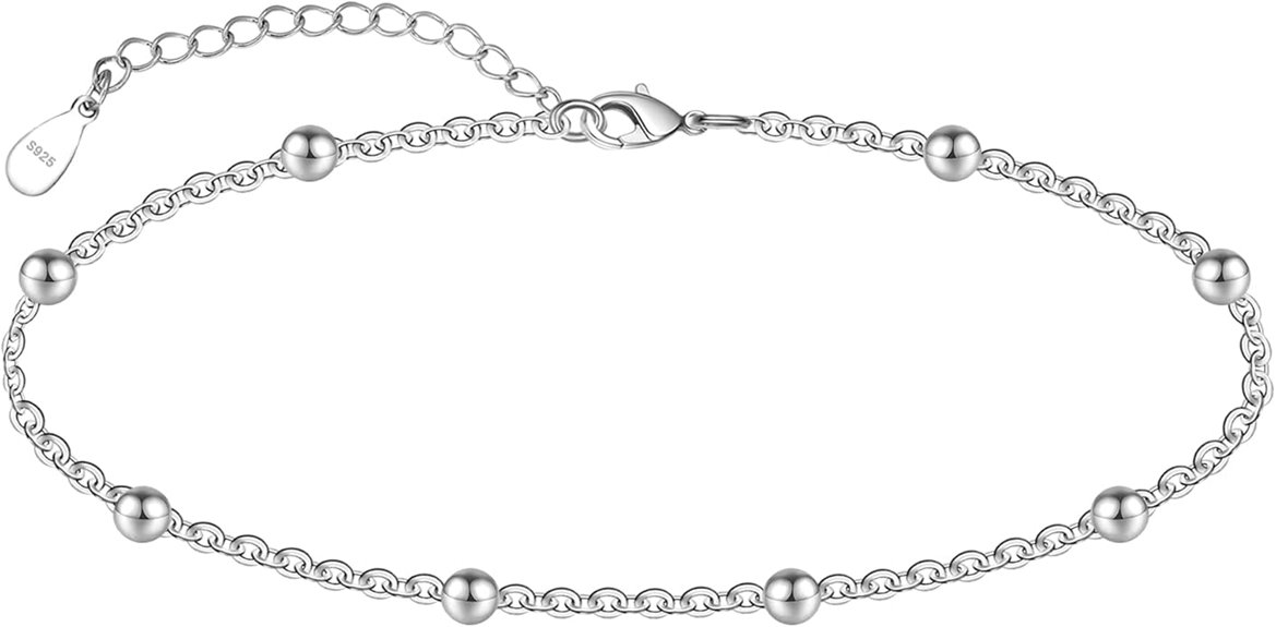 elegant layered silver anklet